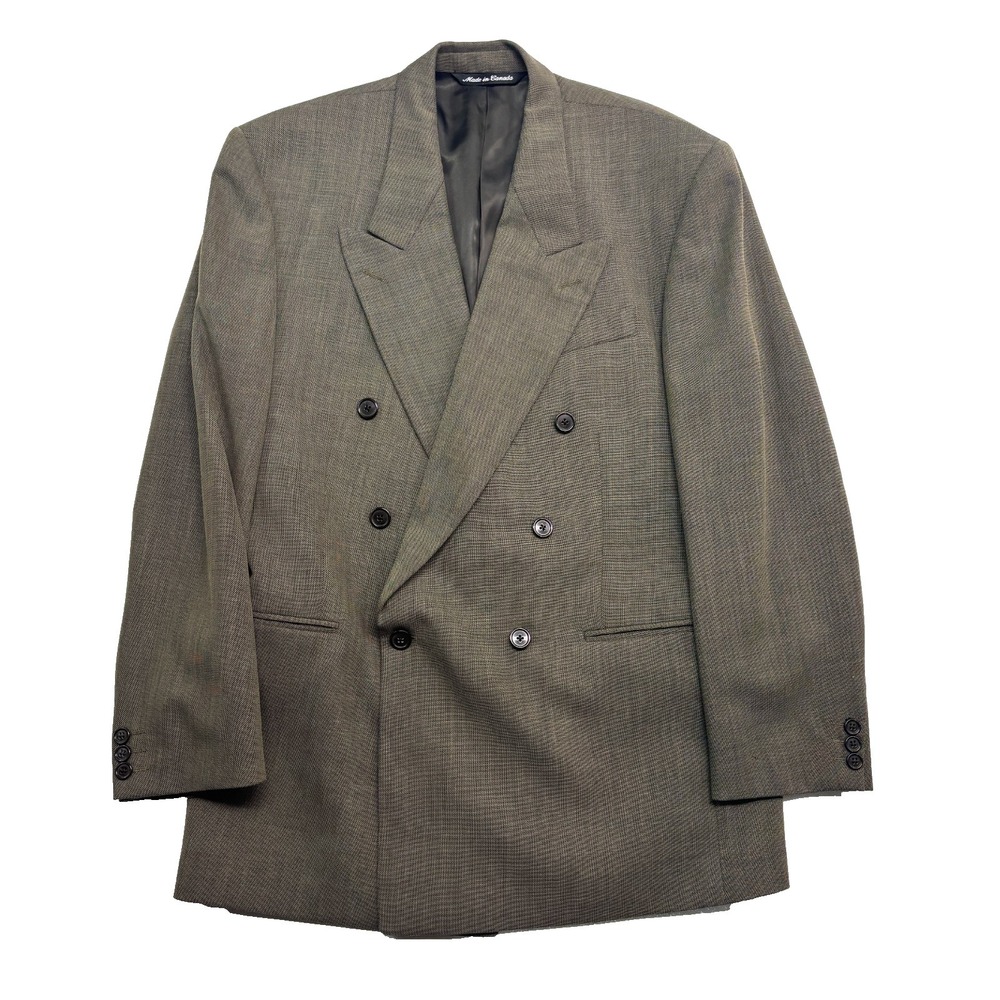 Bernini Beverly Hills 40R Tan Sharksin Double Breasted Blazer Jacket Sport Coat